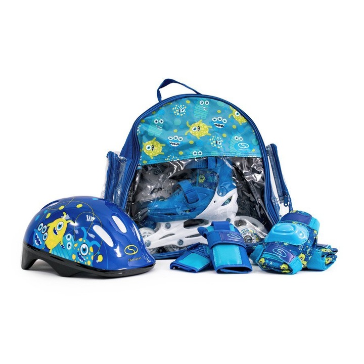 Zestaw Combo Monster LED łyżworolki regulowane dla dziecka 3w1 r. 30-33