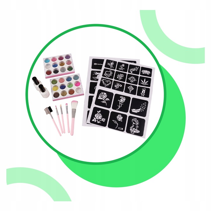 Zestaw do Robienia Tatuaży Brokatowych Szablony Tatuaże Brokatowe Duży DIY