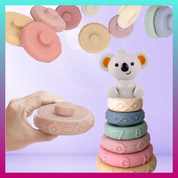 Zestaw Zabawek Sensorycznych Montessori 6w1 dla dziecka 6-12 msc 34 element