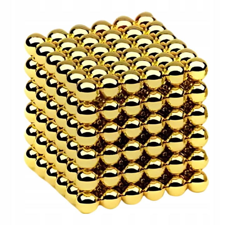 Neocube Klocki Kulki Magnetyczne 5 mm 216 szt ZŁOTE Tęczowe Zestaw Magnes