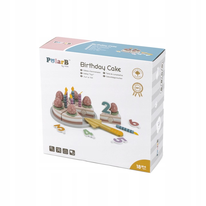 Drewniane Ciasto Tort Urodzinowy do Krojenia VIGA PolarB