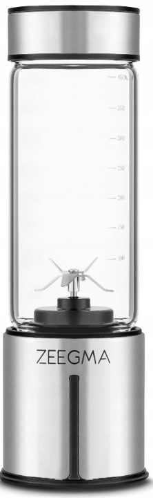 Blender Przenośny Bezprzewodowy DUŻY 465ml 300W ZEEGMA Go Plus SREBRNY