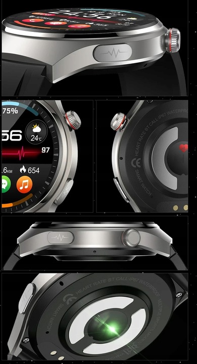 Zegarek Smartwatch AMOLED POMIAR CURKU EKG Glukoza BMI ROZMOWY CIŚNIENIE