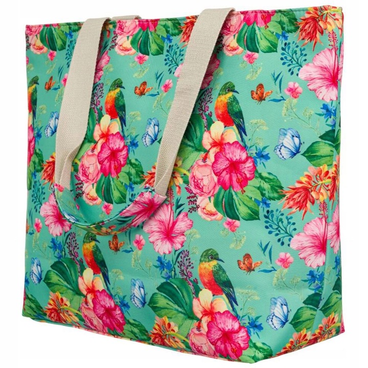 Torba Plażowa Duża Zapinana Na Zamek Torebka Shopper z Podszewką Piknik XXL