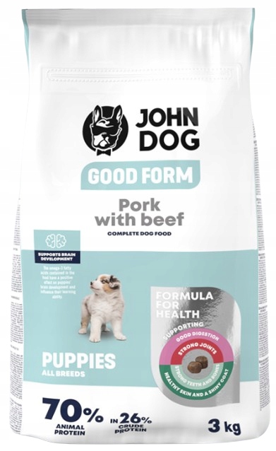 JOHN DOG GOOD FORM sucha karma dla szczeniaka WIEPRZOWINA WOŁOWINA 3 kg