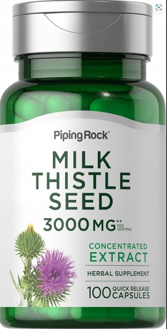 PipingRock Ostropest plamisty Ekstrakt 3000 mg Sylimarina 100k Milk Thistle
