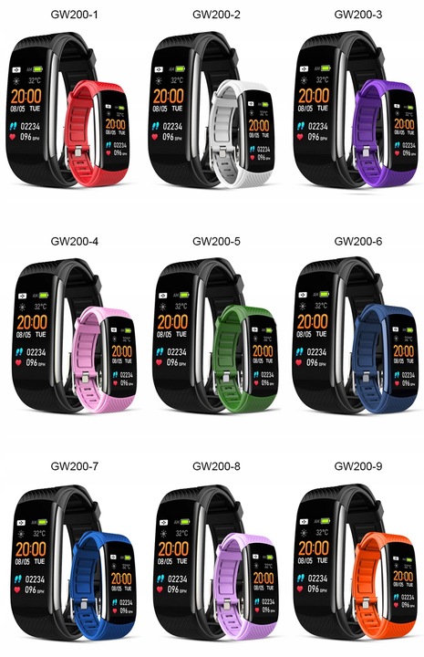 SPORTOWY SMARTBAND GIEWONT GW200 Fit&GO Duo KROKI SMS SPORT ALERT PULS
