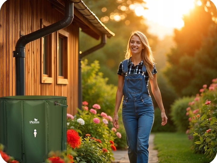 Zbiornik na Deszczówkę składany BECZKA NA Wodę z Rynny 650L PLONOS