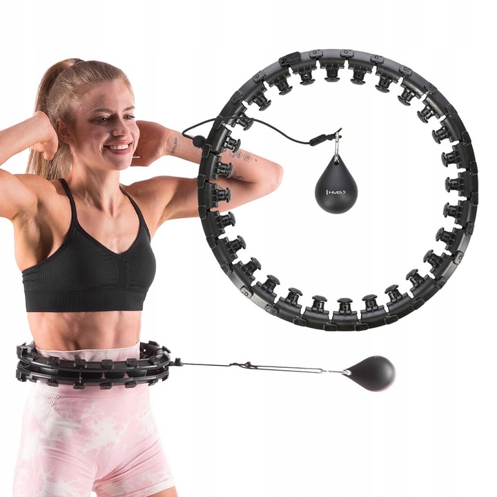 HULA HOP PLUS SIZE KOŁO ODCHUDZAJĄCE Z WYPUSTKAMI I OBCIĄŻNIKIEM HMS HHW12