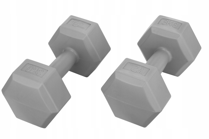 Zestaw Hantli Hantle Bitumiczne Ciężarki do Ćwiczeń Fitness Siłownia 2x 3kg