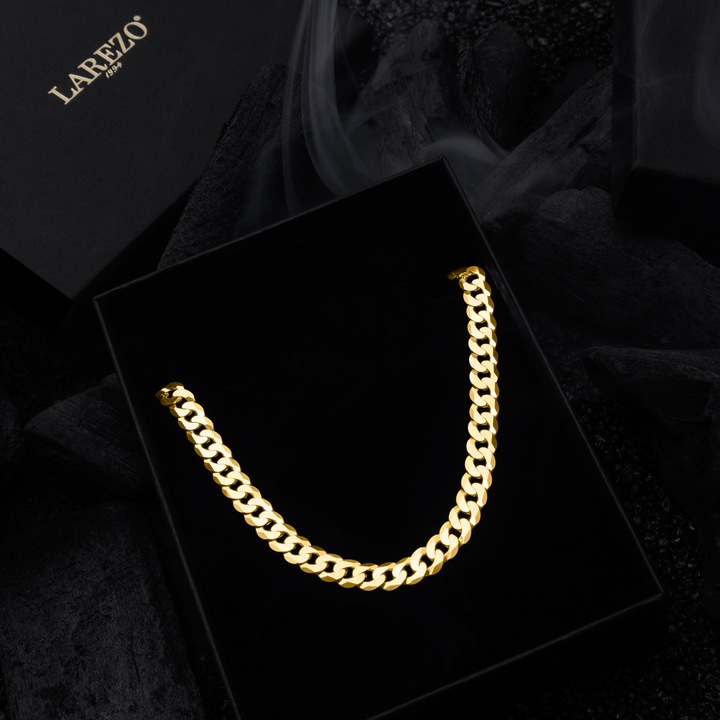 ZŁOTY ŁAŃCUSZEK MĘSKI PANCERKA 4g PEŁNY KUTY MOCNY ŁAŃCUCH 50 cm SREBRO 925