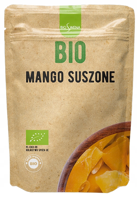 MANGO suszone plastry BIO BEZ dodatku CUKRU 100% ekologiczne 500 g BIOSWENA