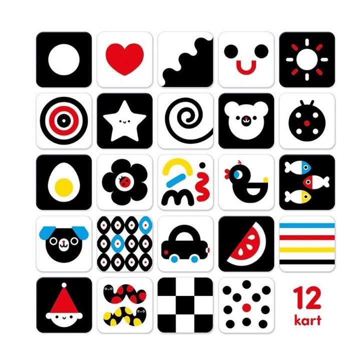 CzuCzu Karty Kontrastowe Książeczki na Sznureczku dla Malucha 0m+ 3m+