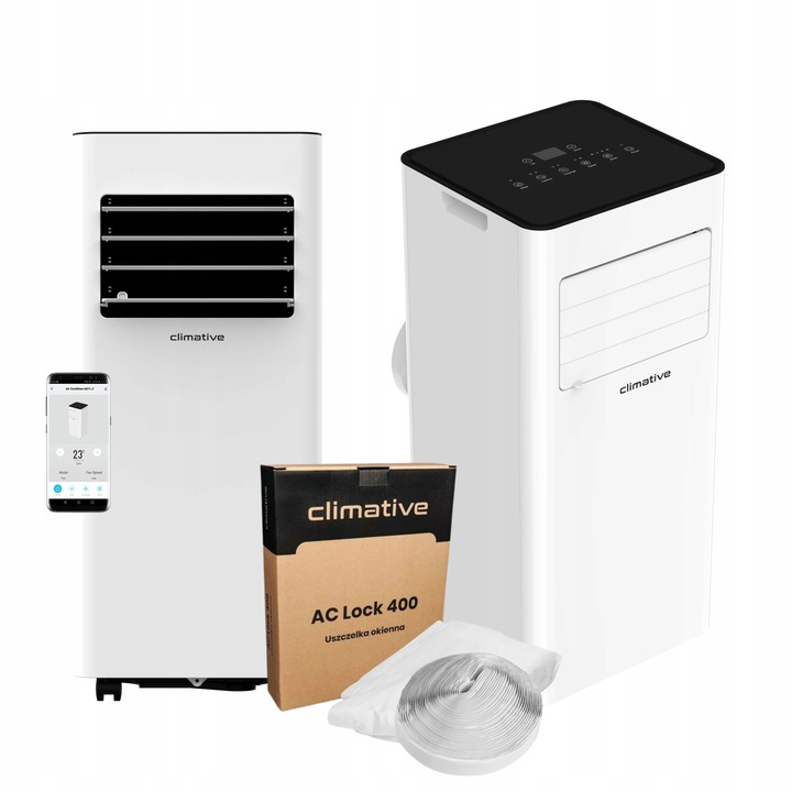 ULEPSZONY KLIMATYZATOR KLIMA PRZENOŚNY MOCNY MOBILNY 2,6kW 290M3 WiFi 4w1