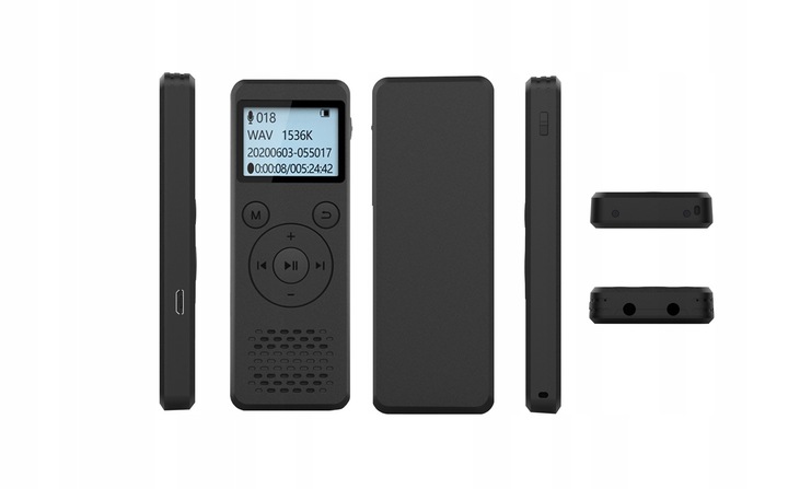 DYKTAFON Szpiegowski PODSŁUCH Dziennikarski 8GB 1536Kbps 110godzin 1.8cala