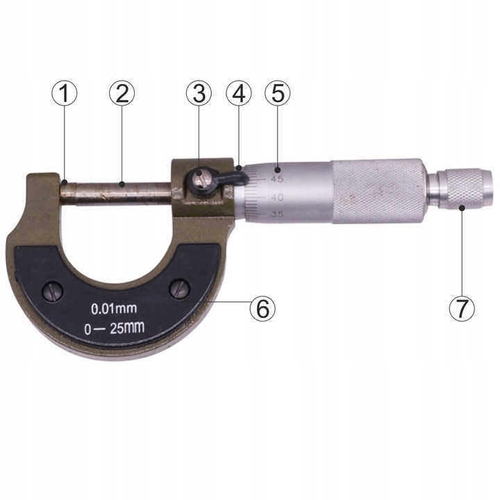 MIKROMETR NONIUSZOWY ZEWNĘTRZNY 0.01MM 0-25 MM
