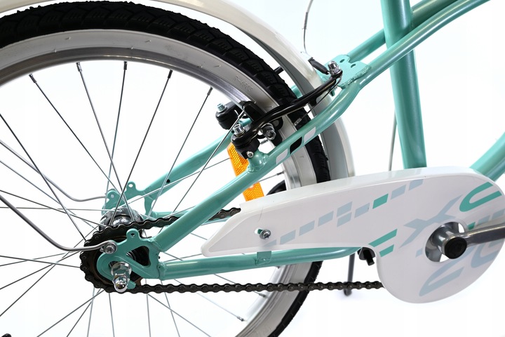 ROWER DLA DZIEWCZYNKI 20 CALI ROWEREK DZIECIĘCY MIĘTOWY BŁOTNIKI ODBLASKI