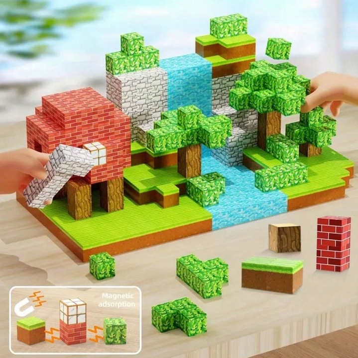 KLOCKI MAGNETYCZNE KOSTKI SZEŚCIANY 3D Zestaw 100 elementów