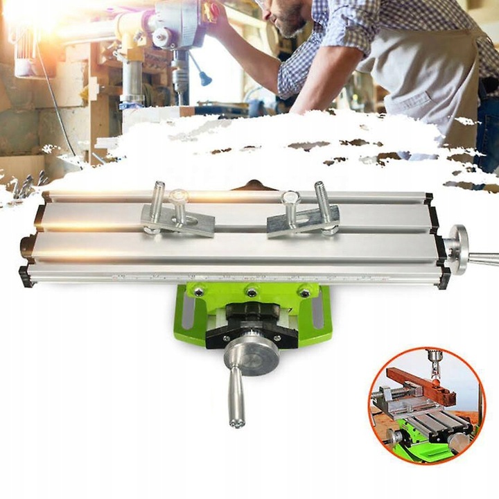 Stół przesuwny z trzema rowkami T do wiertarek i frezarek do wiertarek