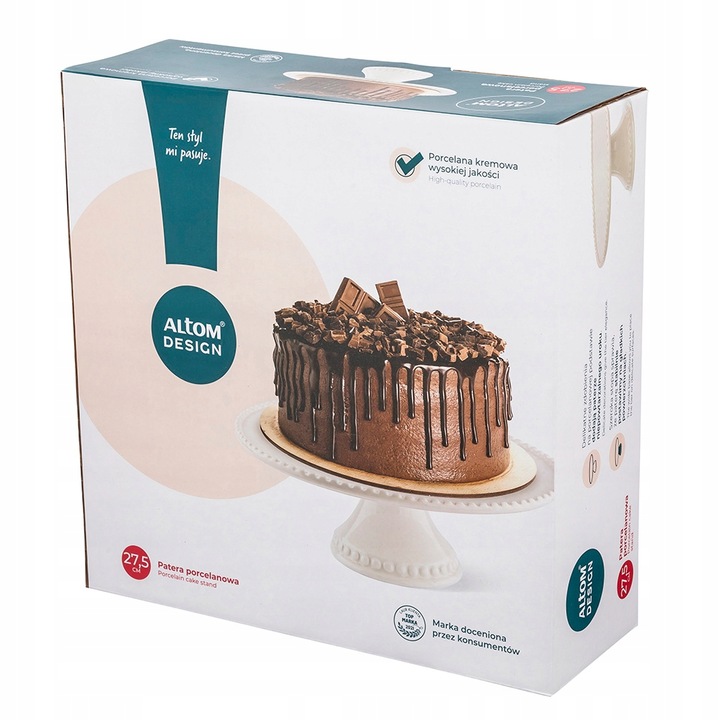 Patera talerz porcelanowy na ciasto tort Altom Design Regular 27,5 cm