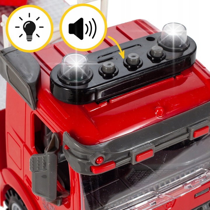 STRAŻ POŻARNA WÓZ STRAŻACKI Z DRABINĄ AUTO SAMOCHÓD INTERAKTYWNY DŹWIĘK