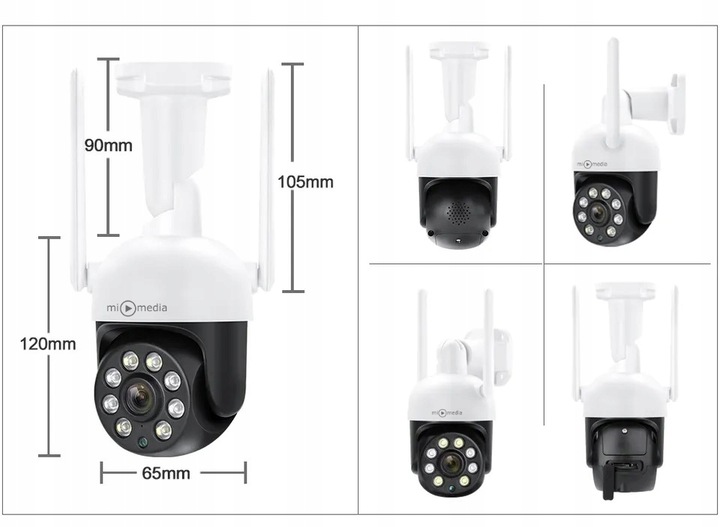 KAMERA ZEWNĘTRZNA OBROTOWA IP WiFi 4X ZOOM 4MPx 4MP DETEKCJA SMART HD ICSEE