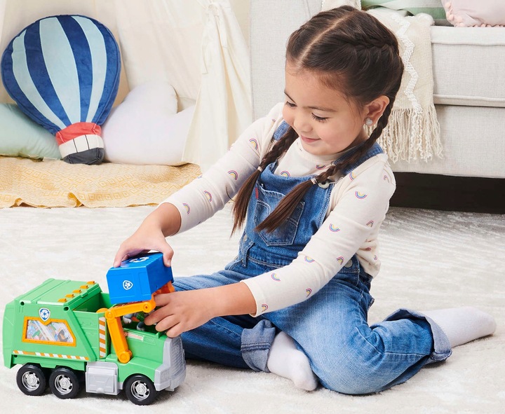 PSI PATROL DUŻA ŚMIECIARKA ROCKY POJAZD DO RECYKLINGU 38 CM + FIGURKA