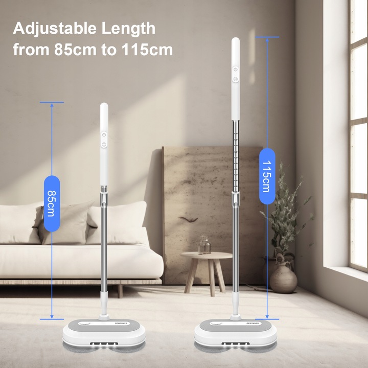 Akumulatorowy mop elektryczny 450ml Zestaw mopów obrotowych Myjka do okien