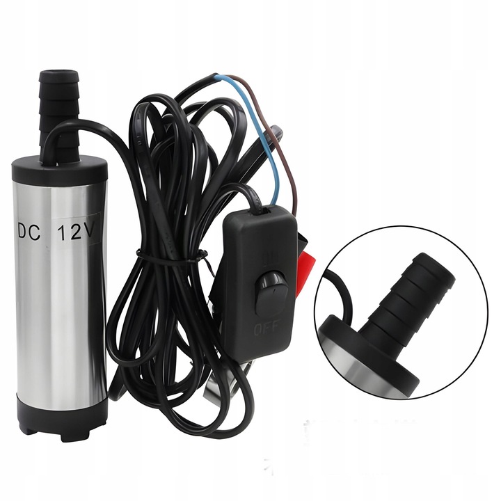 POMPA DO SPUSZCZANIA PALIWA ROPY WODY OLEJU SAMOCHODOWEGO 50mm 12v POMPKA