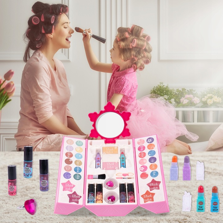 ZESTAW DO MALOWANIA MAKIJAŻU KUFEREK MAKE UP KOSMETYKI DLA DZIECI