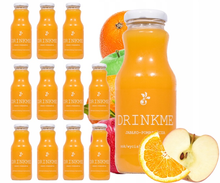 12x Sok jabłkowo pomarańczowy 250ml bez cukru 100%