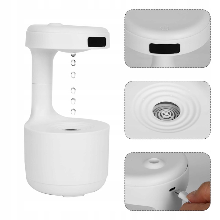 Nawilżacz ANTYGRAWITACYJNY kropla wody AROMATERAPIA dyfuzor mgła