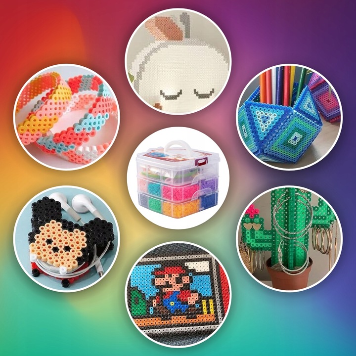 KORALIKI do PRASOWANIA ZESTAW 9000 szt DLA DZIECI SZABLONY WALIZKA PREZENT