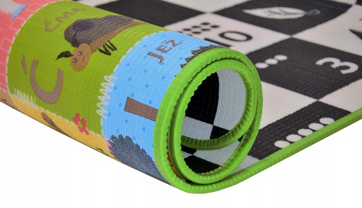 MATA PIANKOWA SZACHOWNICA POLSKI ALFABET 120x180x1CM DWUSTRONNA DUŻA GRUBA