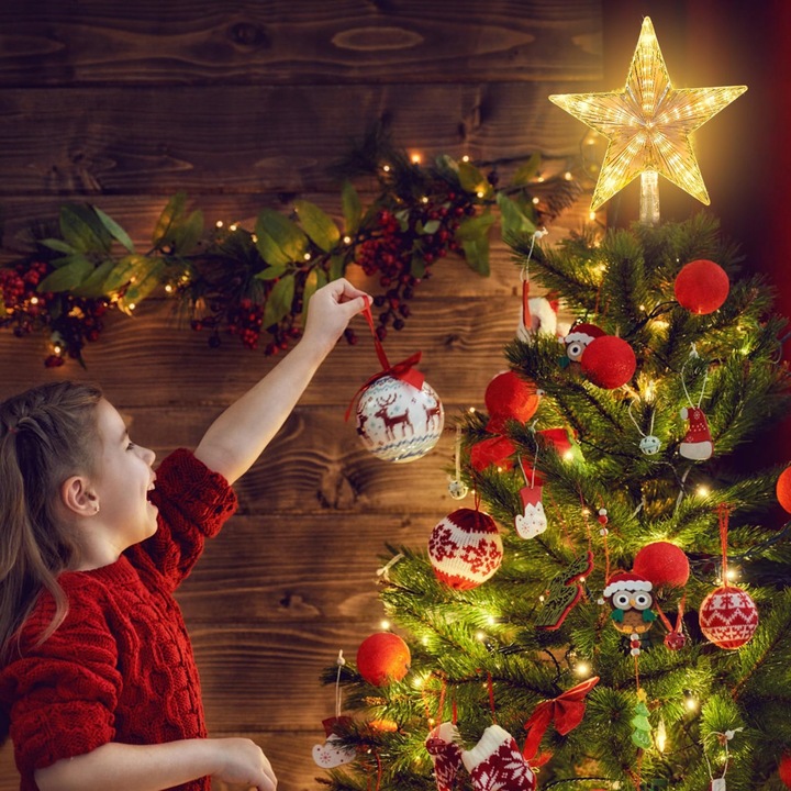 2SZT CZUBEK CHOINKOWY NA BOŻE NARODZENIE CZUBEK NA CHOINKĘ Z 31 DIODAMI LED