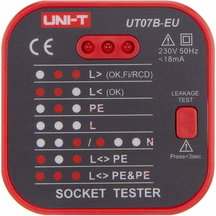 Wskaźnik sieci 230 V AC Uni-T UT07B-EU