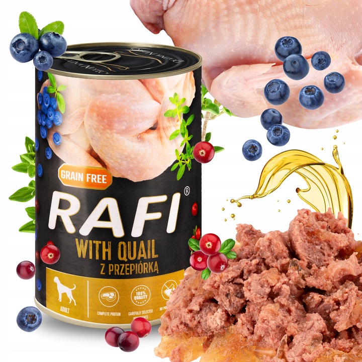 MOKRA KARMA DOLINA NOTECI RAFI ADULT BEZ ZBÓŻ PUSZKA MIX SMAKÓW 24 x 400G