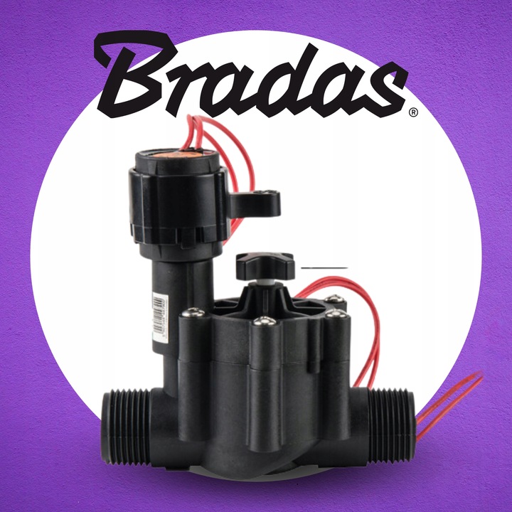 ELEKTROZAWÓR Z REGULACJĄ PRZEPŁYWU DO NAWADNIANIA OGRODU 2x GZ 1 CAL BRADAS