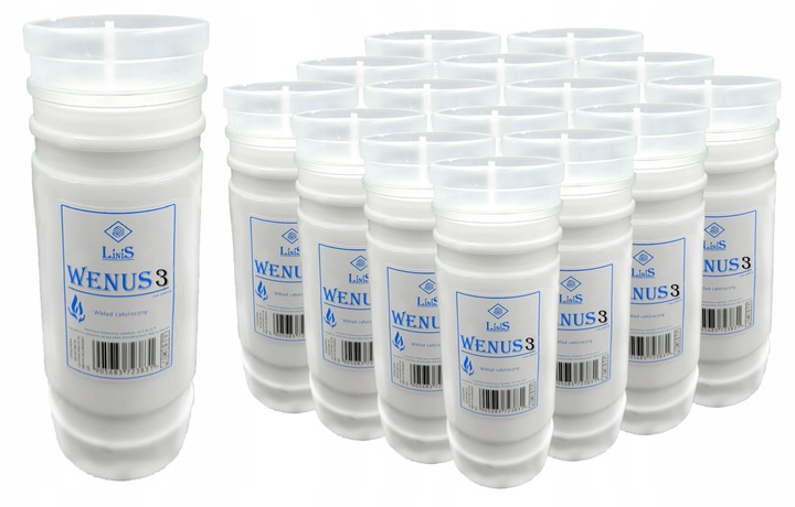 Rewelacyjne wkłady do zniczy Całoroczne Wenus 3 Linis 3dni 15 szt