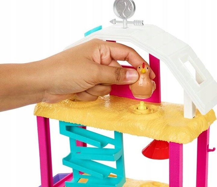 LALKA BARBIE ZESTAW FARMA WESOŁYCH KUREK