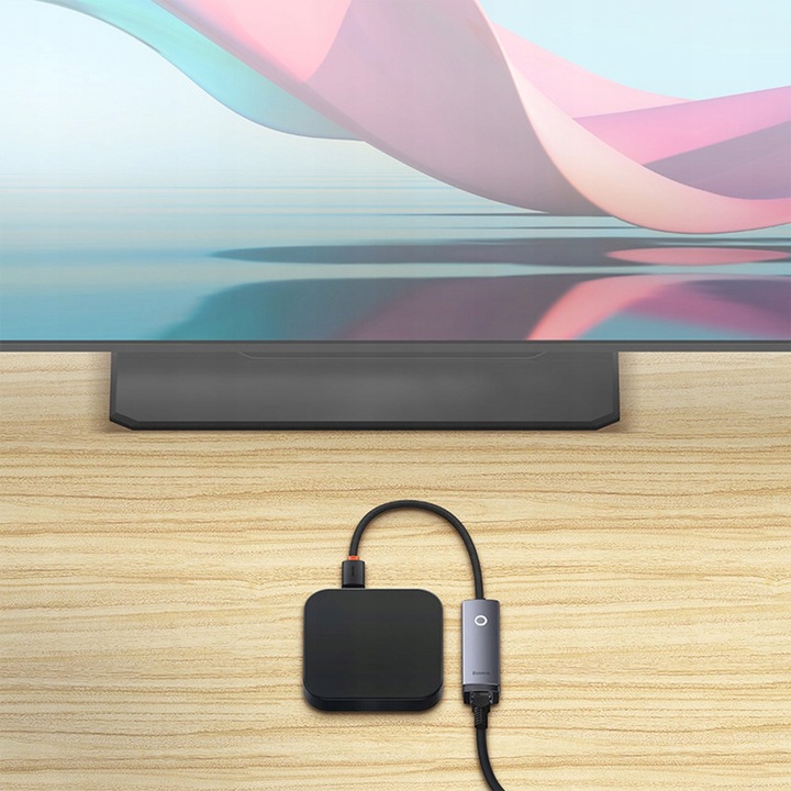 BASEUS ADAPTER PRZEJŚCIÓWKA KARTA SIECIOWA INTERNETOWA LAN USB-C RJ45 100MB