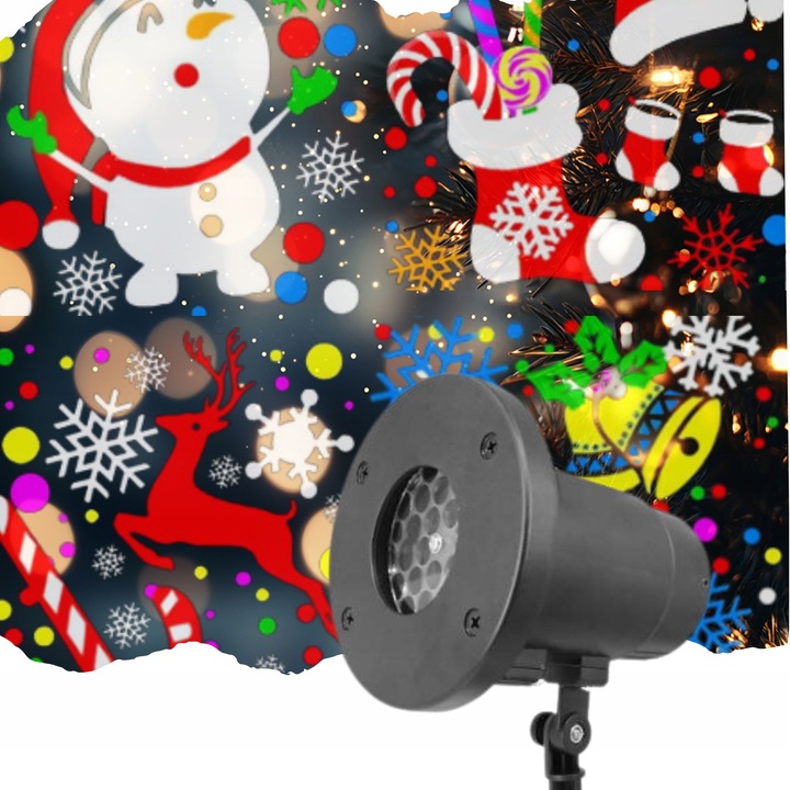 PROJEKTOR ŚWIĄTECZNY LED NA ZEWNĄTRZ BAŁWANEK LED PROJEKTOR KOLOROWY