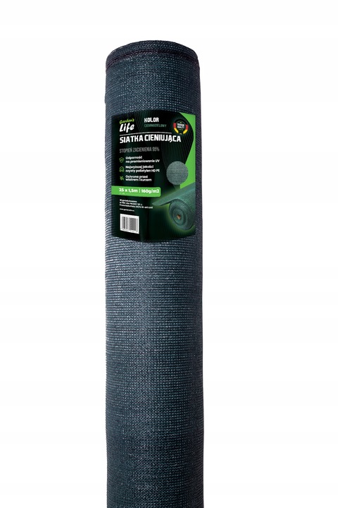SIATKA CIENIUJĄCA 1,5x10m 160g/m2 ANTRACYT 95% MASKUJĄCA NA OGRODZENIE PŁOT