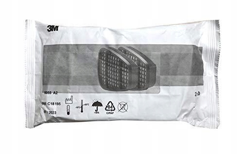 Pochłaniacze Filtry Do Masek 3M 6055 A2 Na Pary Organiczne Komplet 2szt.