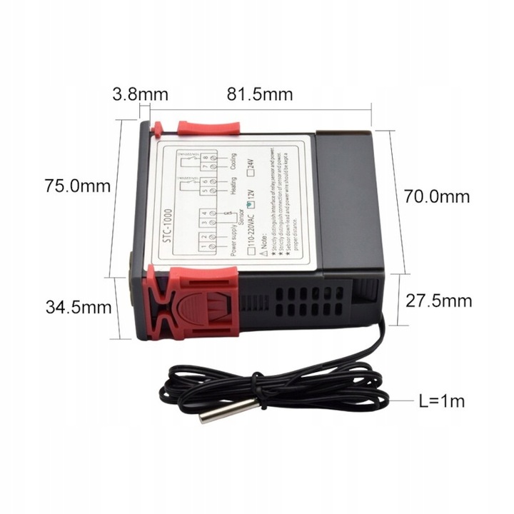 Termostat regulator temperatury STC1000 12V 10A