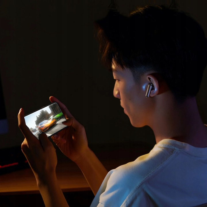 SŁUCHAWKI BEZPRZEWODOWE DOUSZNE BLUETOOTH ANC MIKROFON GAMINGOWE POWERBANK