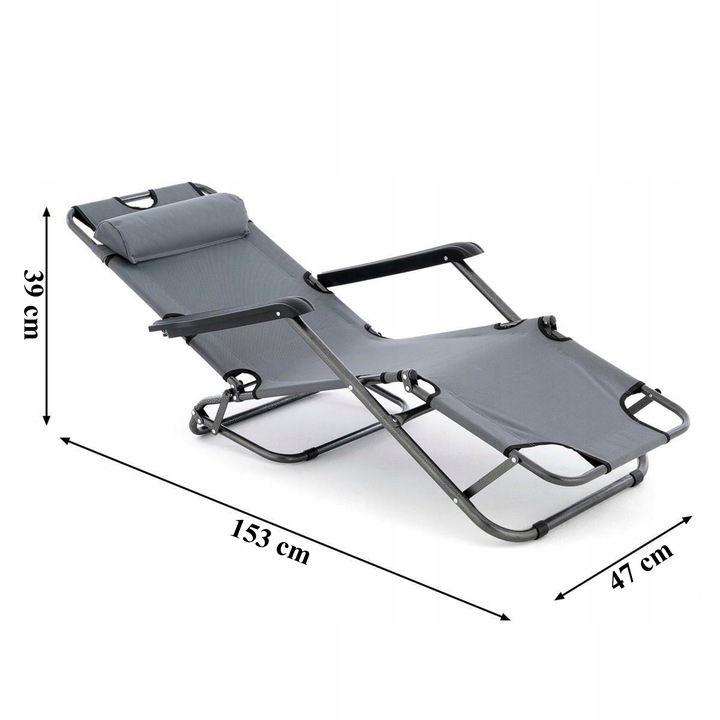 Leżak RC-K-872 metal szary