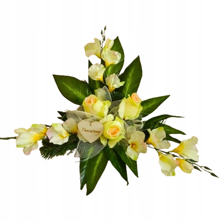 STROIKI NA CMENTARZ kompozycja stroik na grób kwiaty sztuczne w doniczce