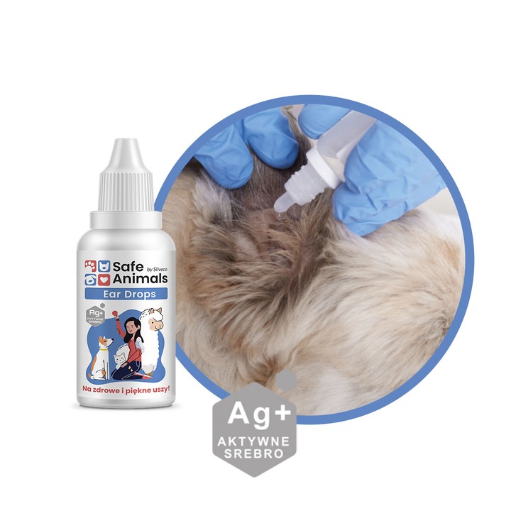 Safe Animals Ear Drops Krople ze srebrem do uszu 30ml