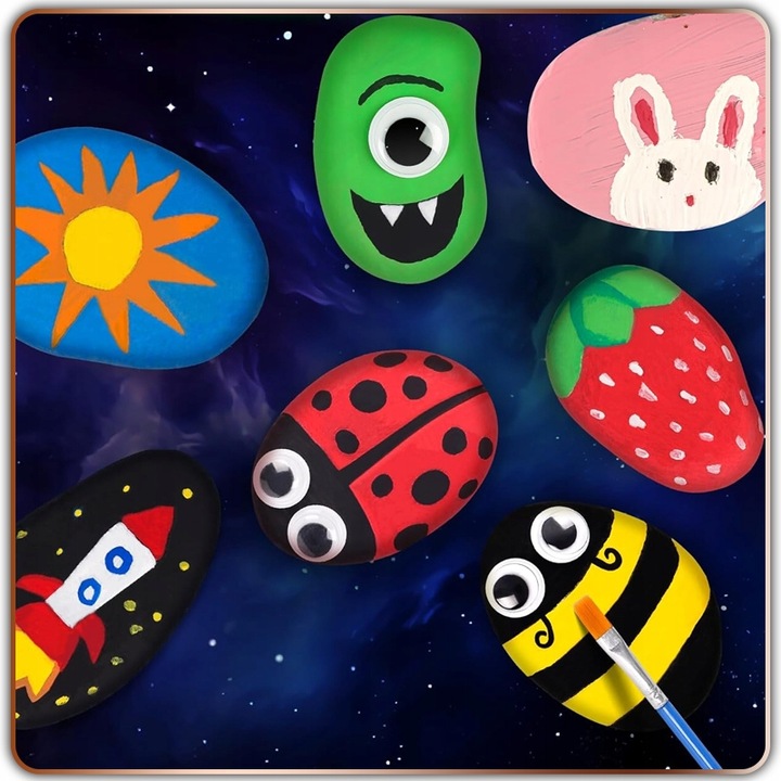 Kamienie do Malowania Zestaw dla Dzieci Farby Kreatywna Zabawka Rękodzieło